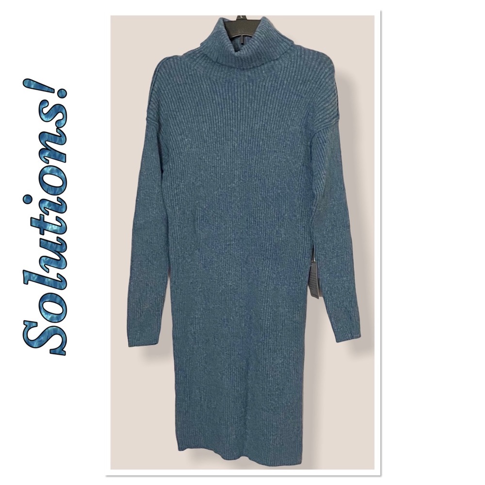 Solutions Turtleneck Long Sleeve Sweater Dress